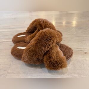 Halluci brown Faux fur slipper sandals size 40-41